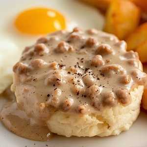 Biscuits & Turkey Sausage Gravy with Eggs