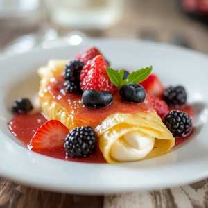 Berry Vanilla Crepe Breakfast