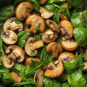 Sautéed Spinach & Button Mushrooms