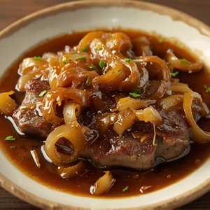 Bistec Encebollado en Salsa