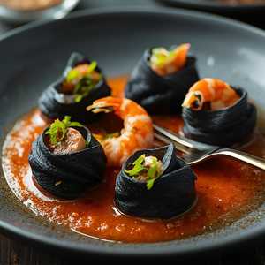 Squid Ink Pasta Dumplings*