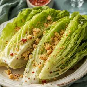 Little Gems, Green Garlic Yogurt, Bread Crumbs