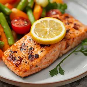 Grilled Salmon Lunch