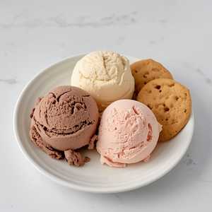 Trio of Ice Cream with Cookies