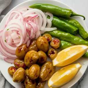 Pickled Onions Green Chilis Lemons