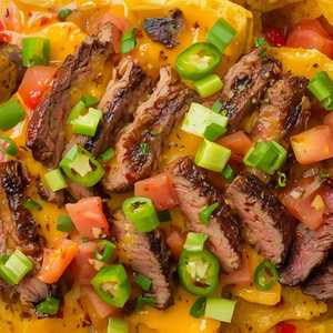 Sliced Strip Steak Nachos