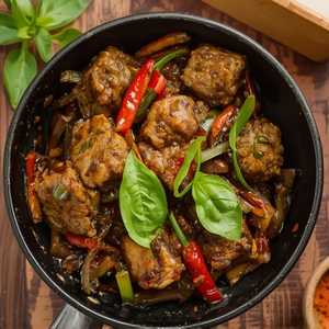 Pad Nam Prik Pao With Shrimp
