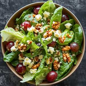 Romaine Hearts, Grapes, Walnuts, Real Roquefort