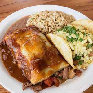 Beef Enchilada, Chicken Taco Al Carbón