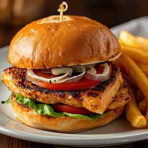 Fish burger (grilled salmon)