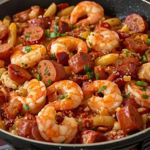 Shrimp, Chicken & Sausage Jambalaya