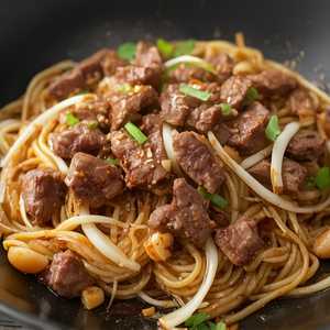 Fried Rice Noodles w/Beef(Dry)