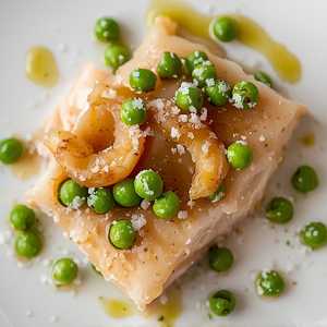 Albacore Crudo, English Peas, Shrimp Salt, Bergamot Oil