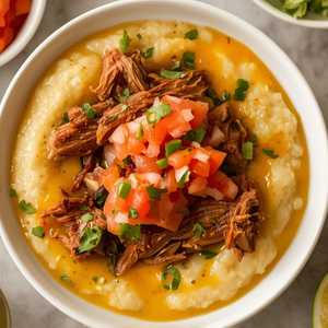 Barbecue Bacon Pulled Pork & Grits