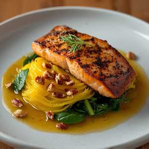 Grilled Atlantic Salmon, Spinach