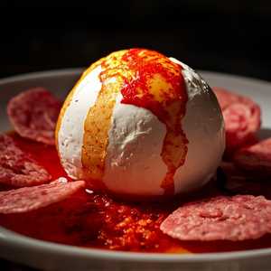 Burrata, Kimchi & Prawn Cracker