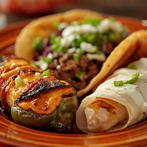 #12) One Chile Relleno, One Puffed Beef Taco, And One Sour Cream Chicken Enchilada