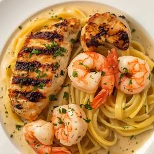 Cappellini Cream Sauce with Chicken & Shrimp