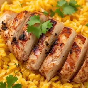 Grilled Chicken Breast with Spicy Rice
