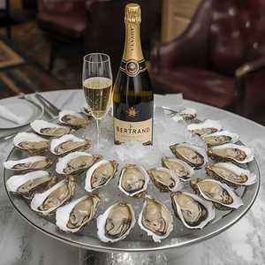 Large: 2 doz raw oysters* bottle of Bertrand Brut or Rose