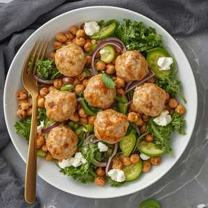 Chicken meatball salad