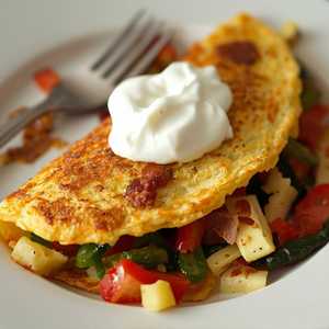 Fractured Vegetarian Omelette