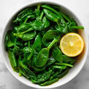 Sautéed Spinach with X-Virgin Aegean Olive Oil, Garlic and Lemon