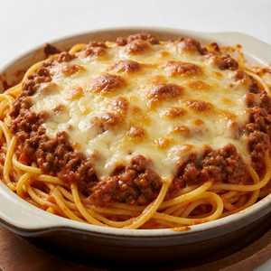 Baked Spaghetti with Meat Sauce