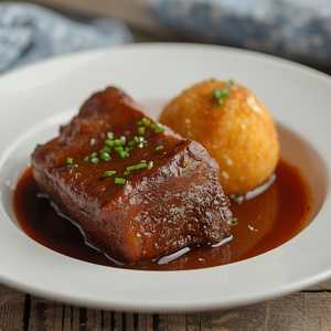 Boneless Short Ribs Bourguignon, Potato Croquette