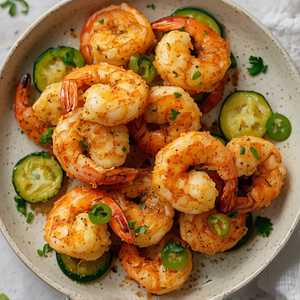 Salt and Pepper Shrimp with Zucchini