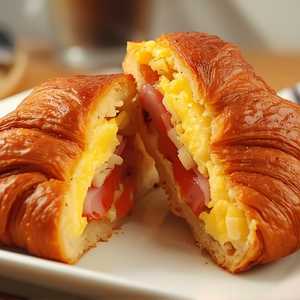 Ham and Cheese Omelette Croissant