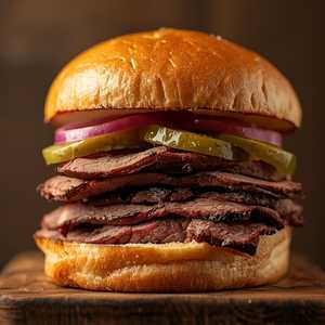 Sliced Prime Brisket Sandwich