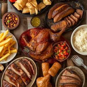 Whole Chicken - 1 lb Grilled Steak - 1 lb Grilled Pork