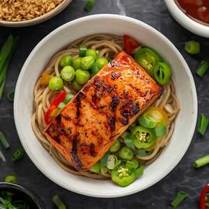 GRILLED SALMON NOODLE BOWL