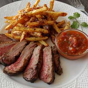 Grilled Steak With Truffle Fries