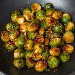 Wokked Brussel Sprouts