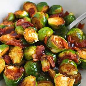 Soy-Glazed Brussels Sprouts with Bacon