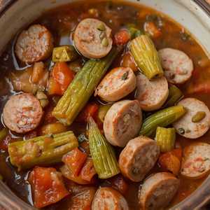 Sausage Tomato & Okra