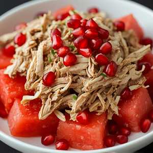 Crispy Duck & Watermelon Salad, Pomegranate