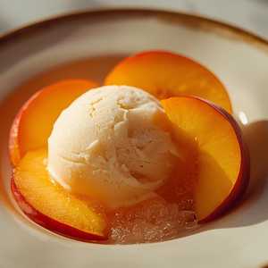 Moscato d'Asti sorbetto with peach & nectarine