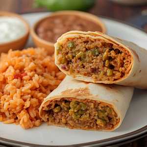 Green Or Red Chili Burrito Rice & Beans