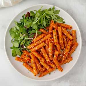 Spicy Rigatoni + Salad