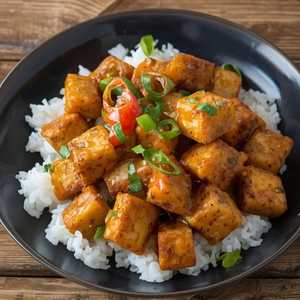CƠM TÀU HŨ XÀO SẢ ỚT HOẶC CÀ RY