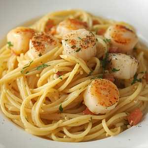Fettuccine with Bay Scallops