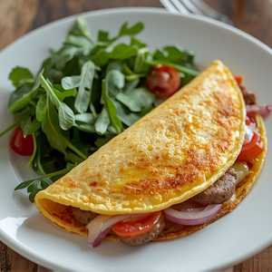 Chicken Sausage + Swiss Omelet