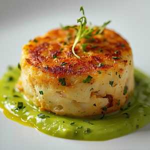 Seared Lobster Cake with Lemon Basil Aioli