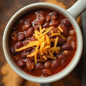 cup of beef or vegan chili
