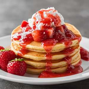 STRAWBERRY COMPOTE PANCAKES