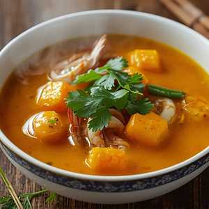Seafood Soup With Bamboo And Pumpkin