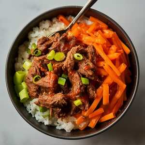 Spicy Beef Brisket + Red Onion Donburi